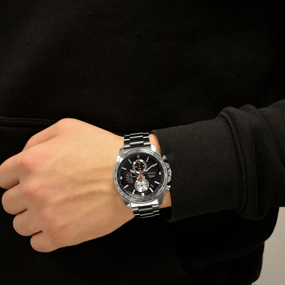 Seiko SSB255P1 Sports Chronograph 44mm Black Dial Stainless Steel