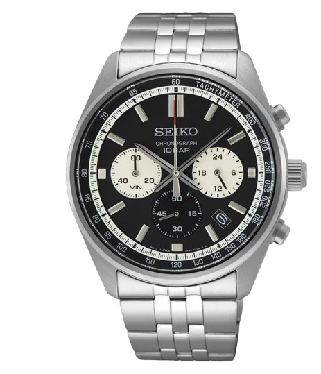 Seiko SSB429P1 Chronograph 41.5mm Black Dial Stainless Steel Men's Watch
