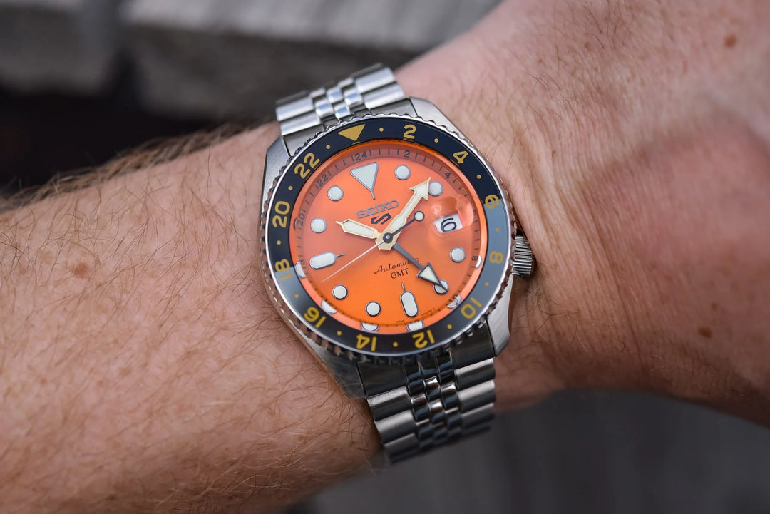 Seiko 5 SSK005K1 Sports Mikan Orange GMT SKX Re-Interpretation Automatic Men's Watch - mzwatcheslk srilanka