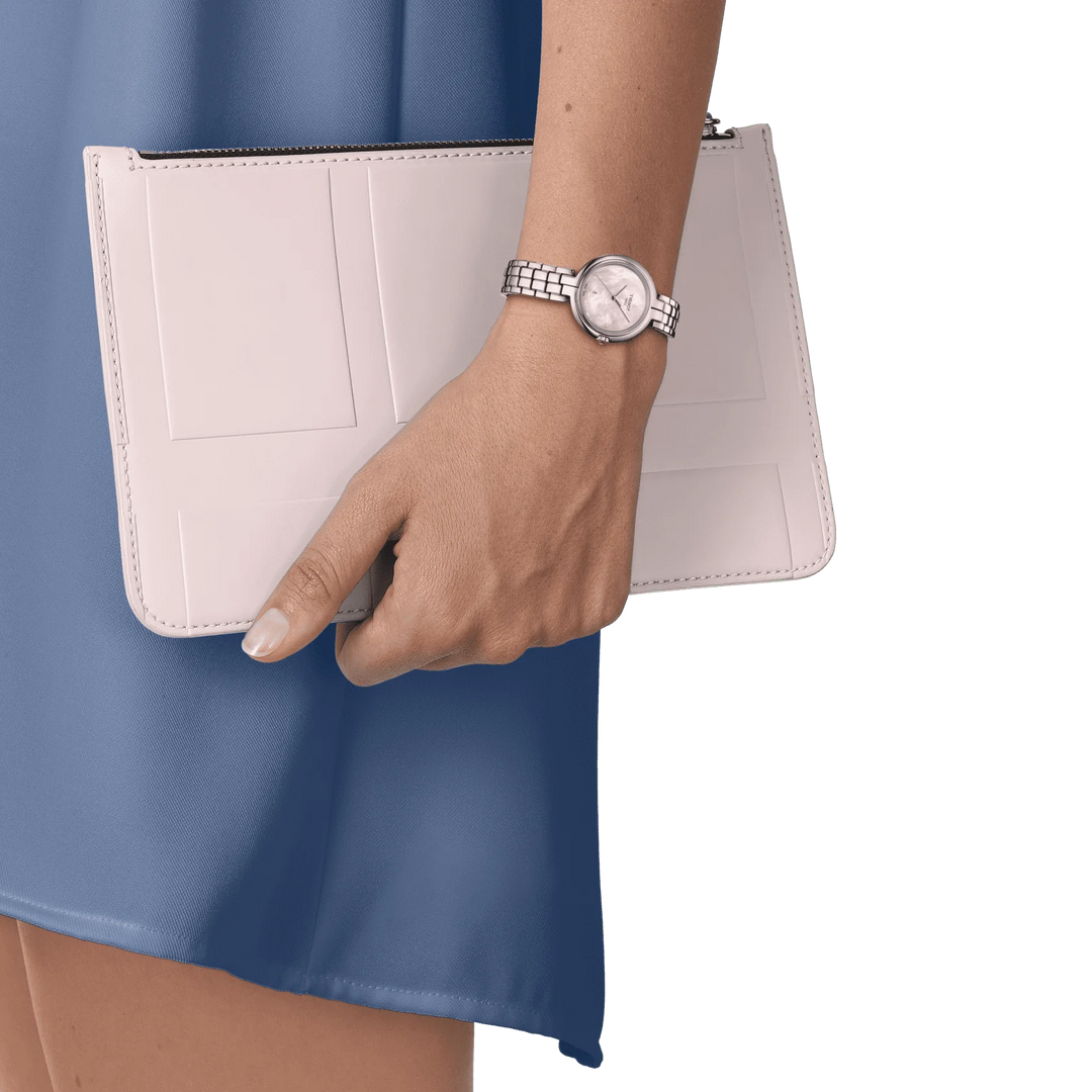 Tissot T0942101111602 Flamingo 30mm Diamond Set Mother of Pearl Dial Stainless Steel Bracelet Women's Watch