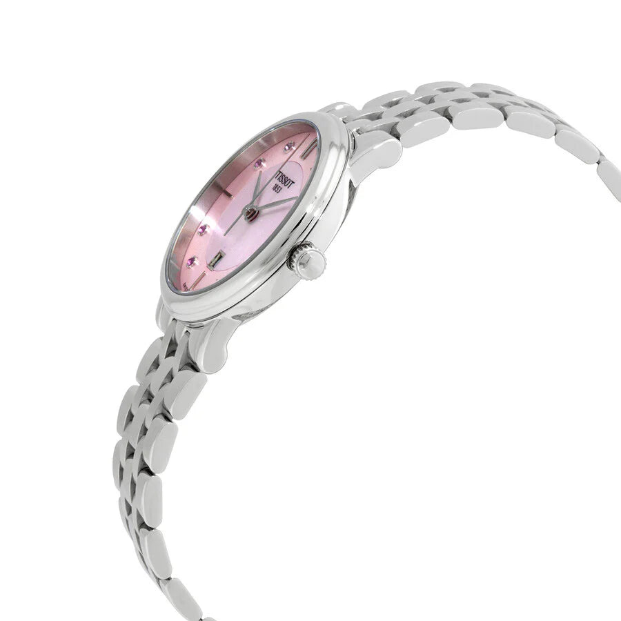 Tissot T1222101115900 Carson Premium Lady 30mm Pink Mother of Pearl Dial Stainless Steel Bracelet Women’s Watch