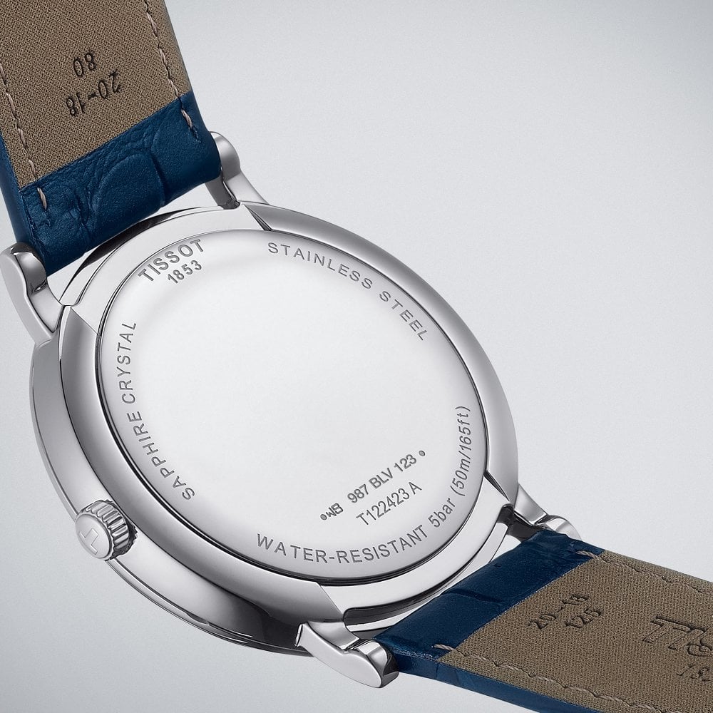 Tissot Carson Premium T1224231604300 MoonPhase Blue Dial Blue Leather Strap Men's Watch