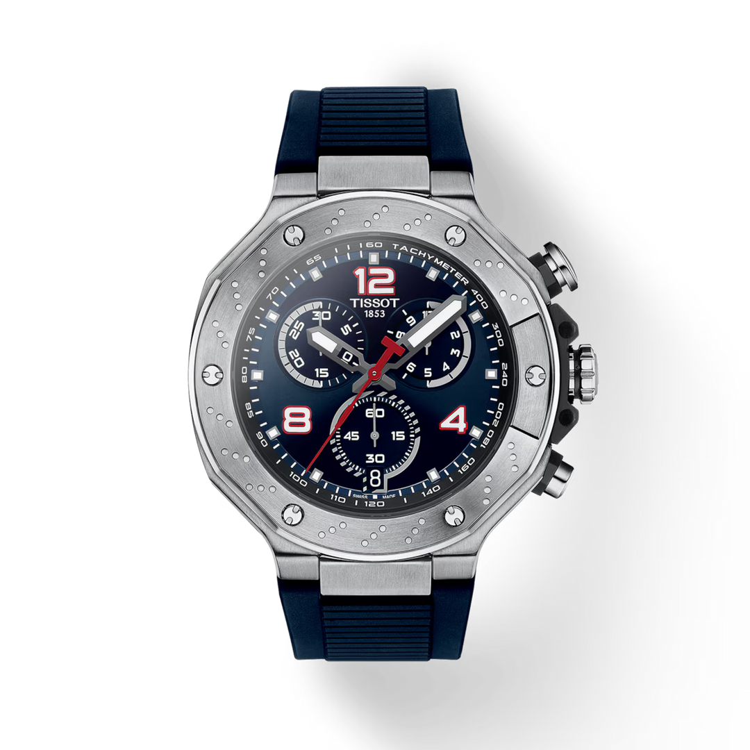 Tissot T1414171704700 T-Race MotoGP Chronograph 2024 Limited Edition 45mm Blue Dial Blue Silicone Strap Men's Watch