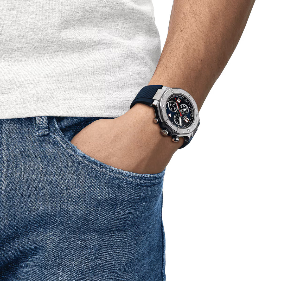 Tissot T1414171704700 T-Race MotoGP Chronograph 2024 Limited Edition 45mm Blue Dial Blue Silicone Strap Men's Watch