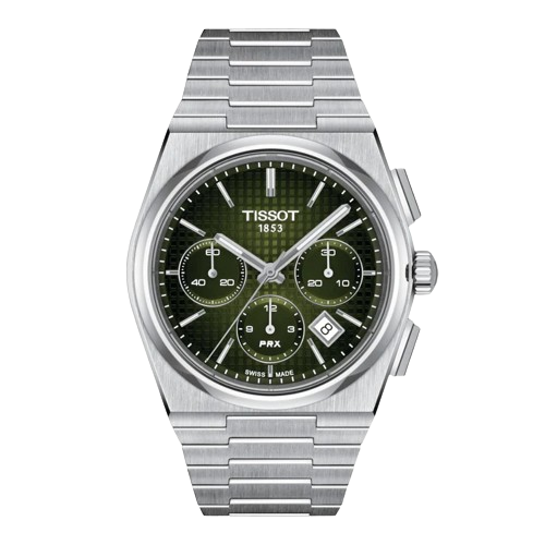 Tissot T1374271109100 PRX Automatic Chronograph 42mm Green Dial Stainless Steel Bracelet Men's Watch