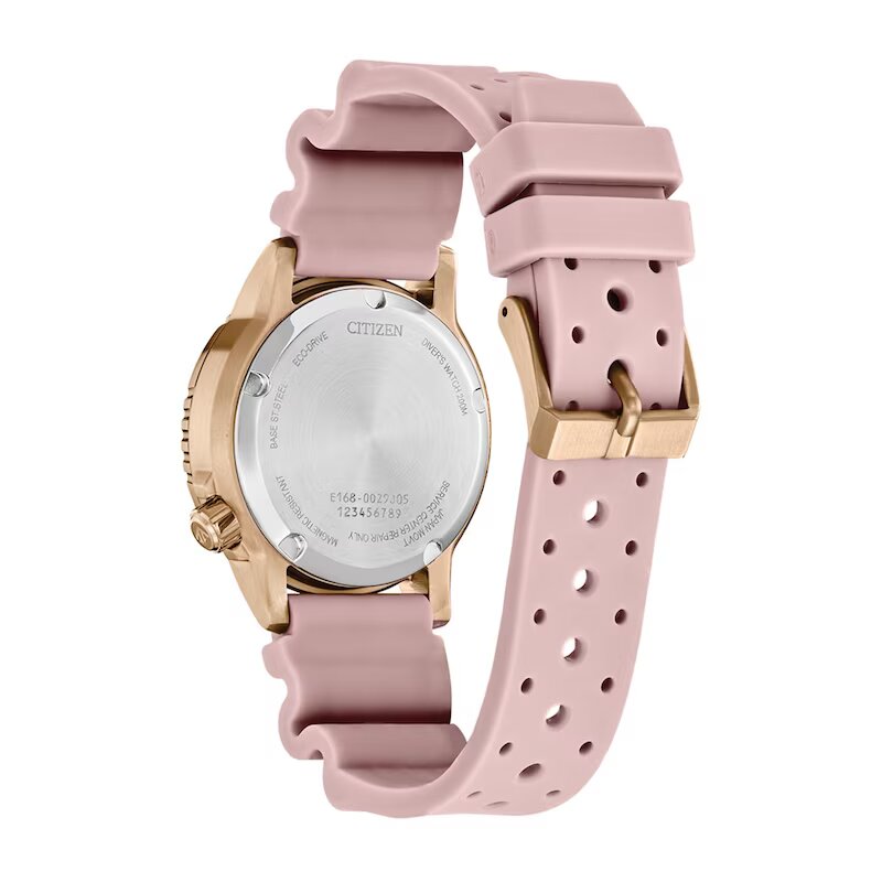 Citizen EO2023-00A Promaster Diver Eco Drive 36.5mm Grey Dial Pink Polyurethane Strap Women’s Watch