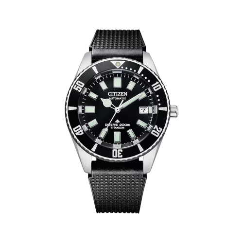 Citizen NB6021-17E Promaster Diver Super Titanium Automatic 41mm Black Dial Black Rubber Strap Men’s Watch