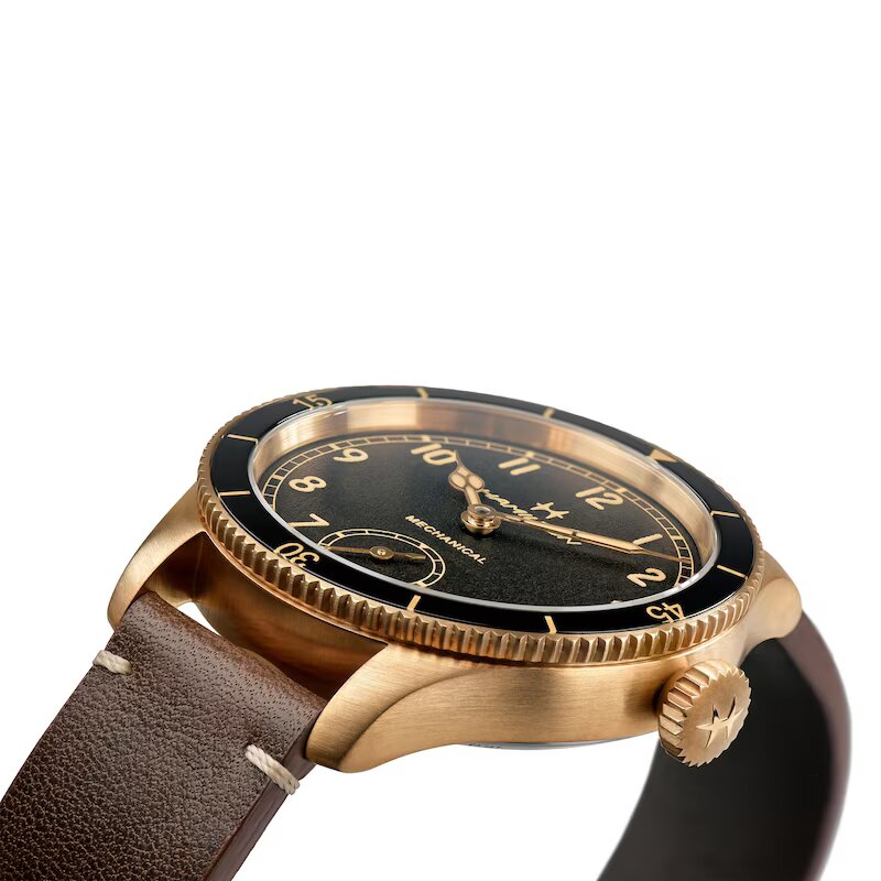 Hamilton H76709530 Khaki Aviation Pilot Pioneer Bronze Case Leather Strap Men's Watch