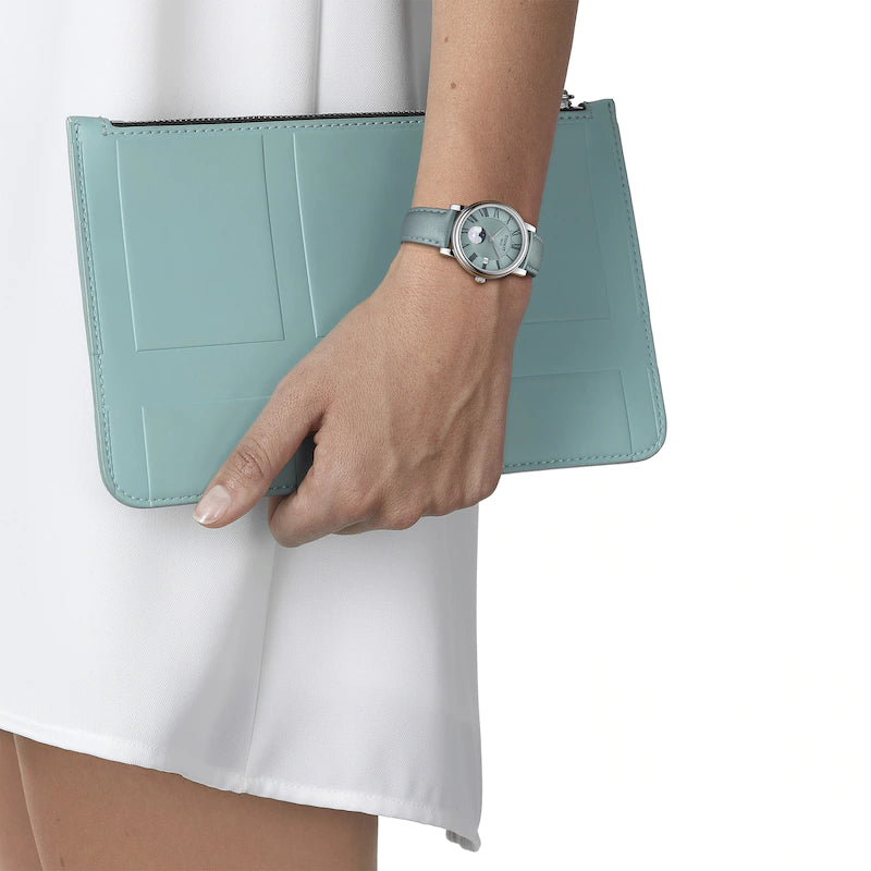 Tissot T1222231635300 Carson Moon Phase Green Dial Green Leather Strap Women's Watch