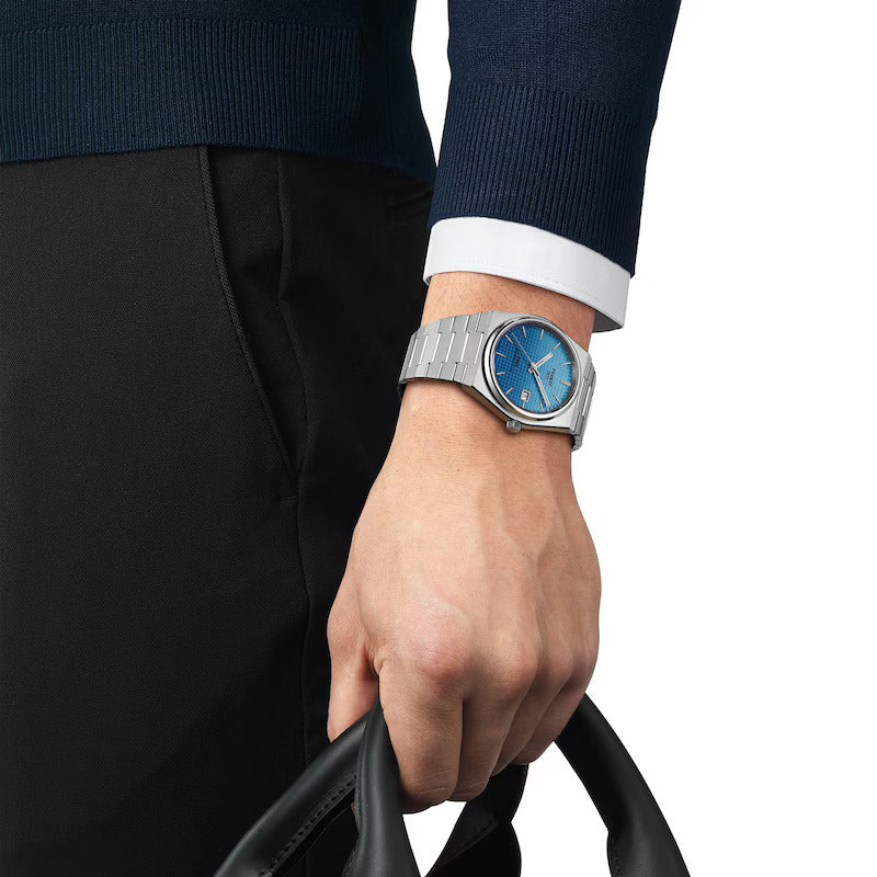 Tissot T1374071135101 ‘New’ PRX Powermatic 80 40mm Ice Blue Gradient Dial Stainless Steel Bracelet Men's Watch