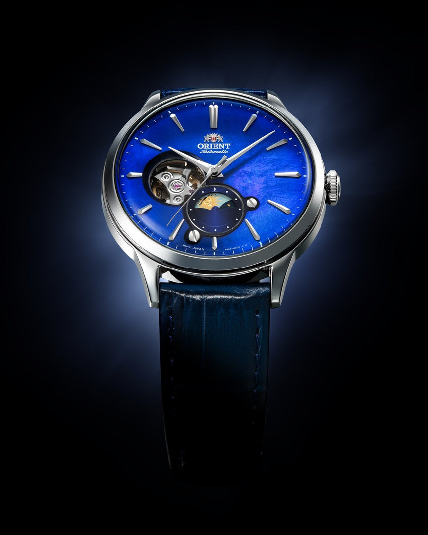 Orient RA-AS0103A10B Moonphase 42mm Automatic Leather Strap Men's Watch