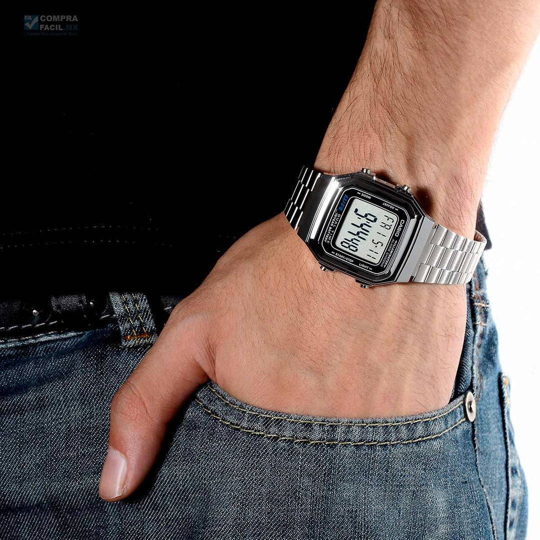 Casio A178WA-1ADF Digital Stainless Steel Alarm Chrono Dual Time Men's Watch - mzwatcheslk srilanka