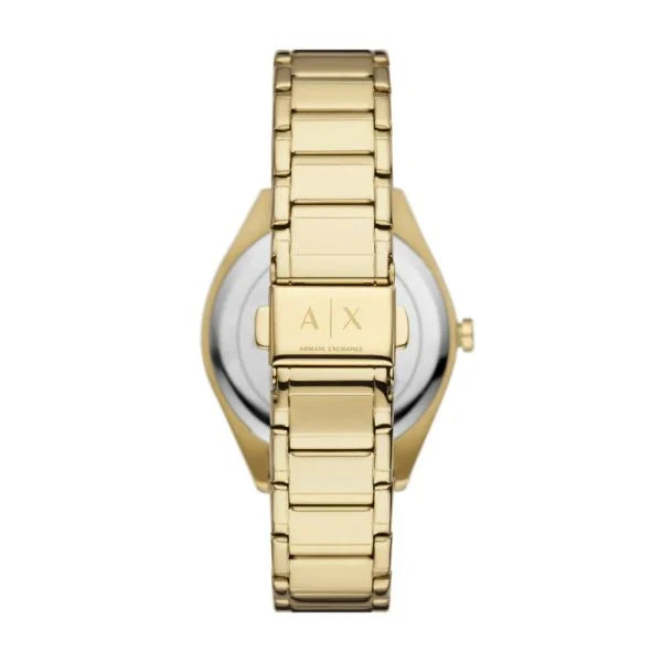 Armani Exchange AX5657 Silver Crystal Set Dial Gold PVD Plated Bracelet Women's Watch