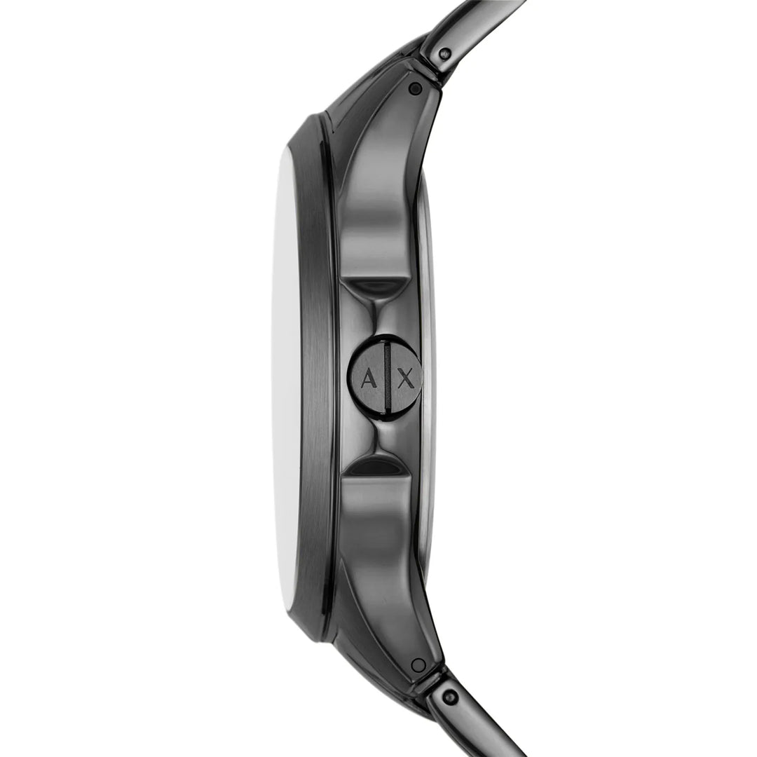 Armani Exchange AX2454 46mm Black Chronograph Dial Gunmetal Stainless Steel Bracelet Men's Watch