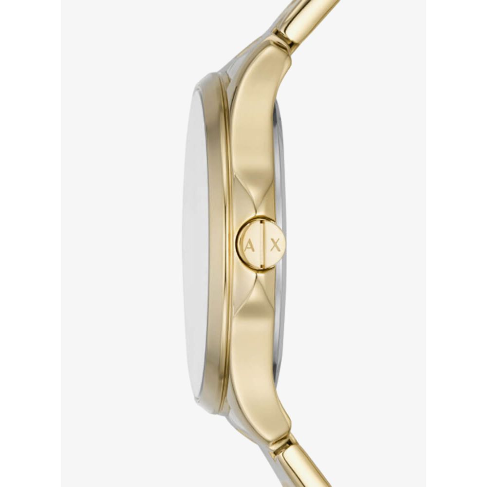Armani Exchange AX5257 Gray Crystal Set Dial Gold Stainless Steel Bracelet Women's Watch