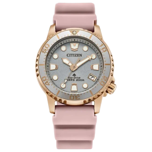 Citizen EO2023-00A Promaster Diver Eco Drive 36.5mm Grey Dial Pink Polyurethane Strap Women’s Watch