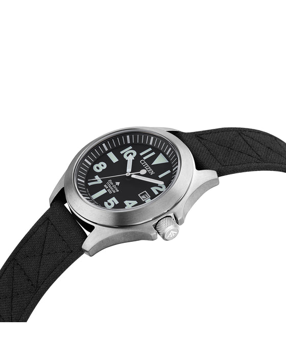 Citizen BN0118-04E Promaster Tough Super Titanium 40mm Black Dial Black Fabric Men’s Watch