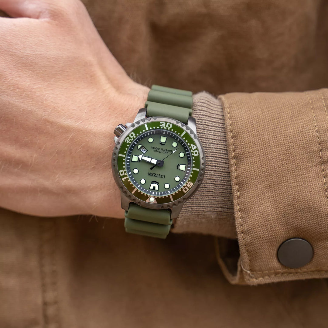 Citizen BN0157-11X Promaster Marine Eco Drive Green Dial Diver's Men’s Watch