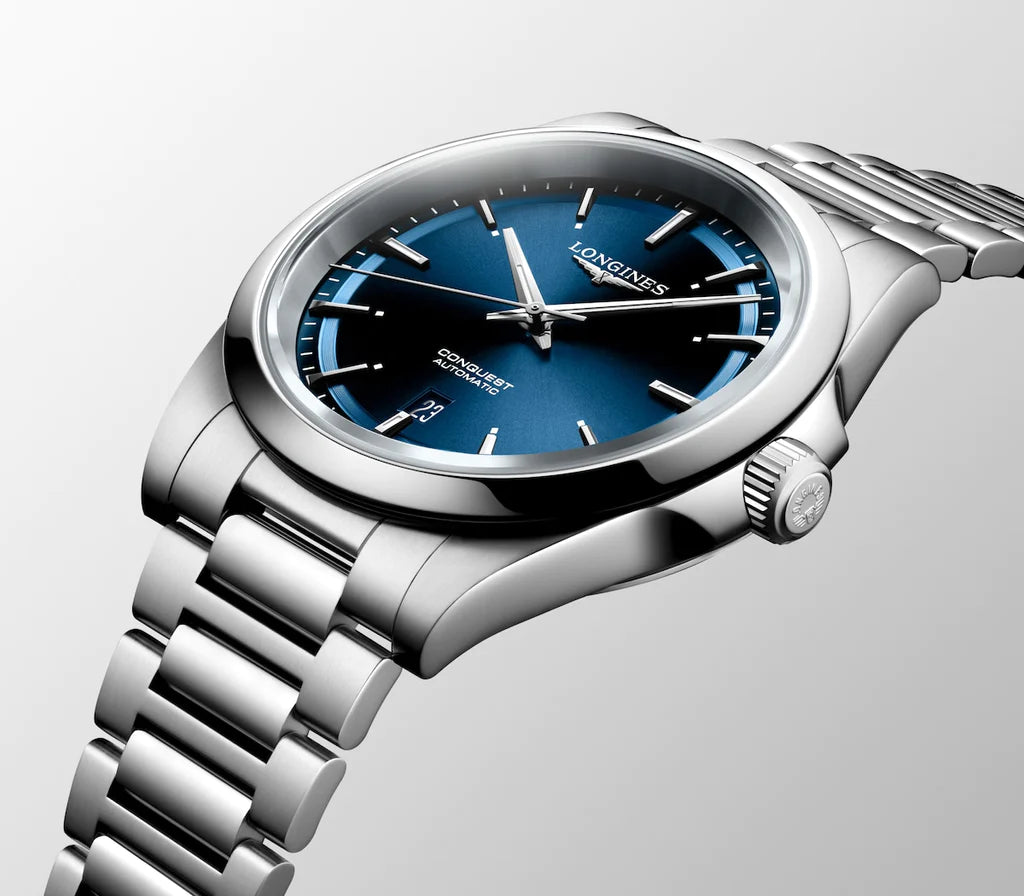 LONGINES L38304926 Conquest Automatic 41mm Sunray Blue Dial Stainless Steel Bracelet Men's Watch