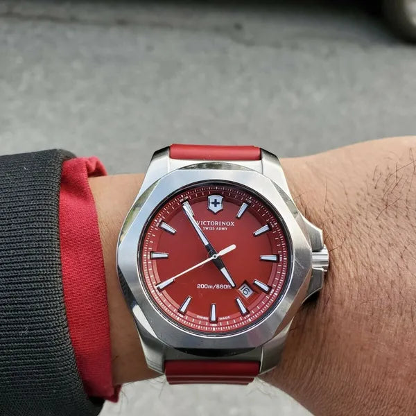 Victorinox Swiss Army 241719.1 I.N.O.X. Red Rubber Strap Men's Watch - mzwatcheslk srilanka