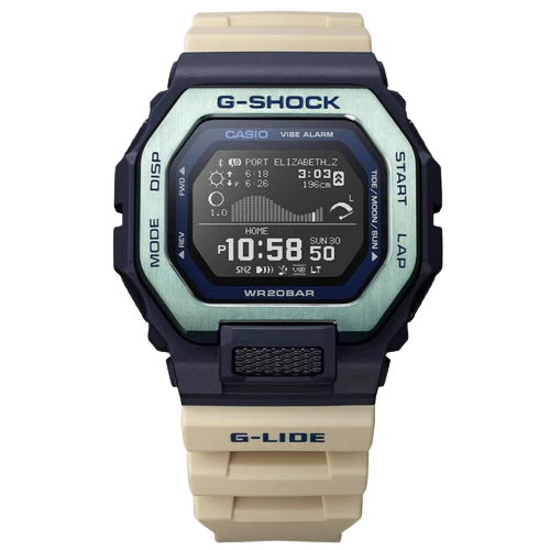 Casio GBX-100TT-2ER G-Shock G-Lide Surf Story Digital Display Bio-Based Resin Strap Men's Watch