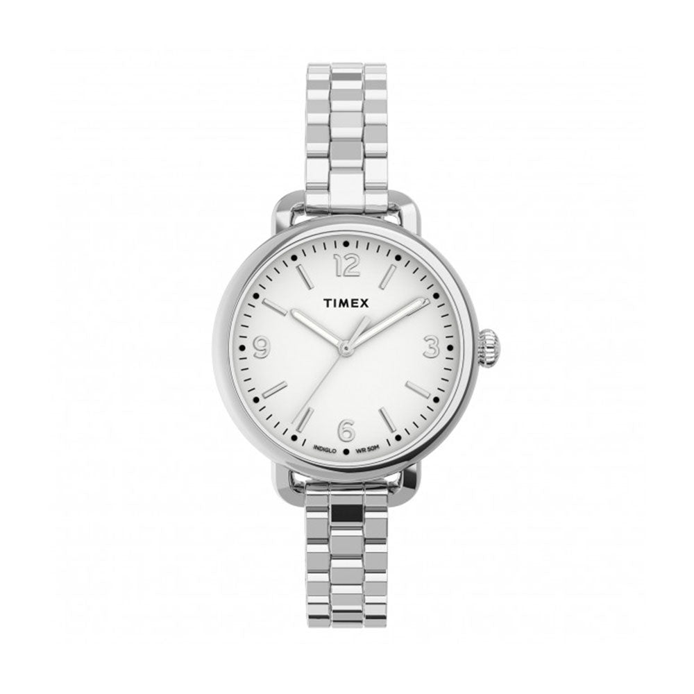 Timex TW2U60300 Standard Demi 30mm Silver tone Case White Dial