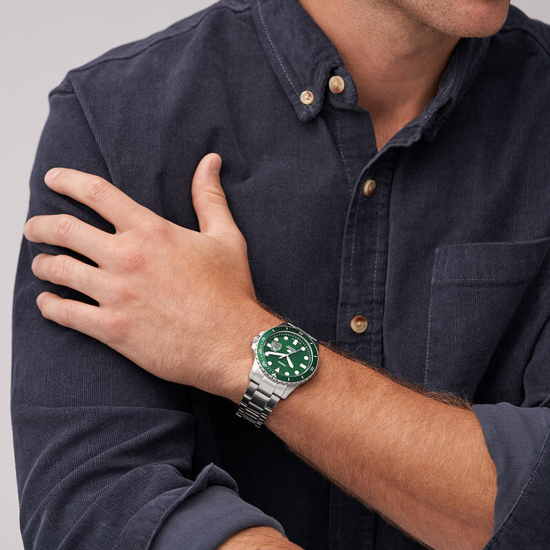 Fossil FS6033 Blue 42mm Green Dial Stainless Steel Bracelet Men's Watch
