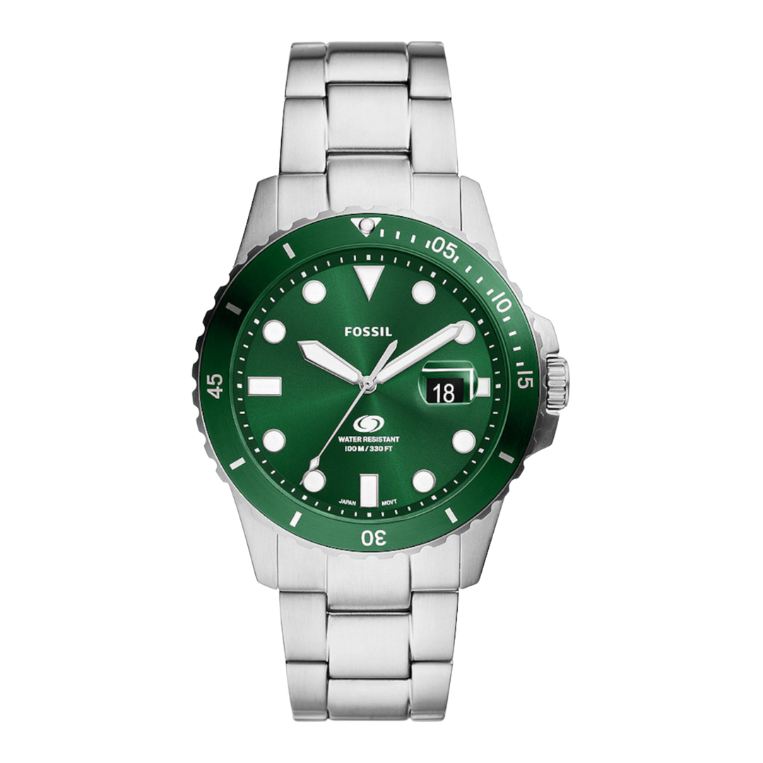 Fossil FS6033 Blue 42mm Green Dial Stainless Steel Bracelet Men's Watch