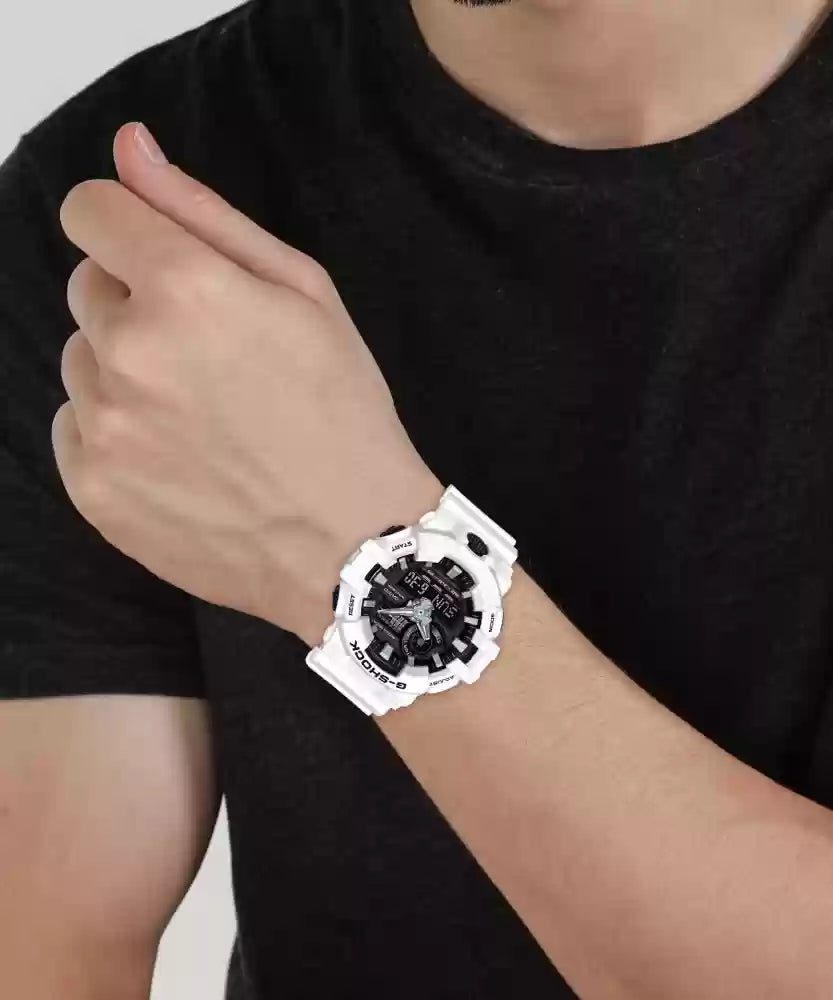 Casio GA-700-7ADR-P G Shock Digital Analogue White Resin Strap Men's Watch