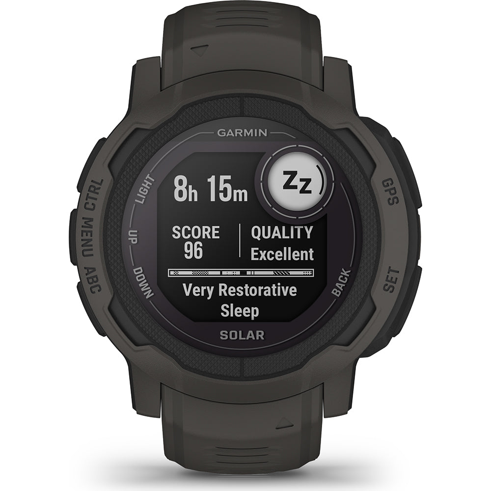 Garmin 010-02627-00 Instinct 2 Solar Graphite Black Silicone Strap Men's & Women's Watch - mzwatcheslk srilanka