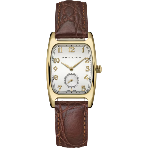 Hamilton H13431553 American Classic Boulton Quartz As Seen In Indiana Jones 27mm White Dial Brown Calf Leather Men's & Women's Watch