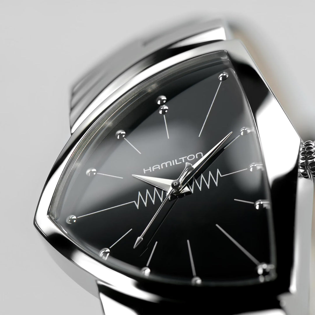 Hamilton H24411732 Ventura Quartz Men in Black - 1997, 2012, 2019 32.3mm Black Dial Black Leather Strap Men & Women Watches