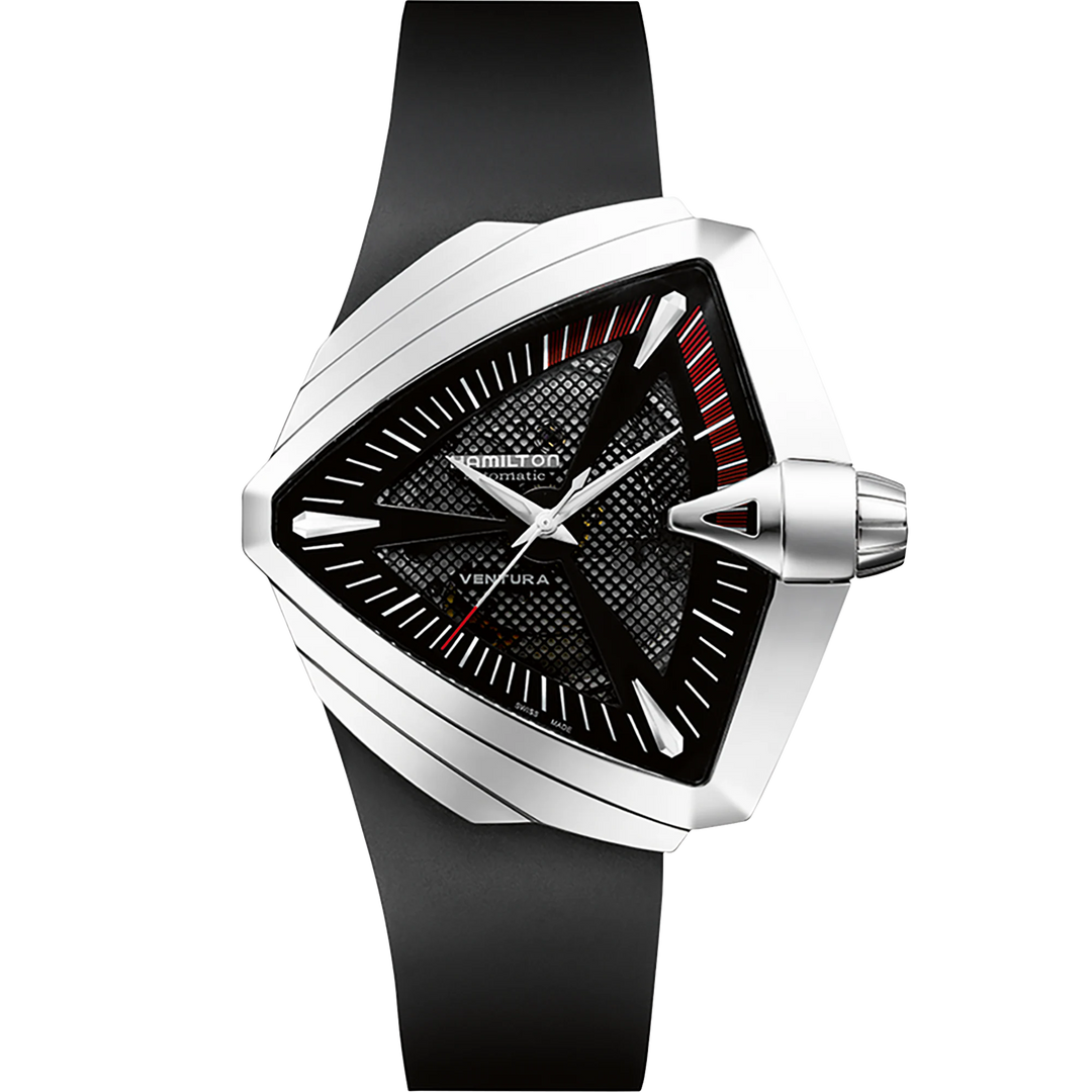 Hamilton H24655331 Ventura XXL Automatic 45.5mm Black Dial Black Rubber Strap Men's Watch