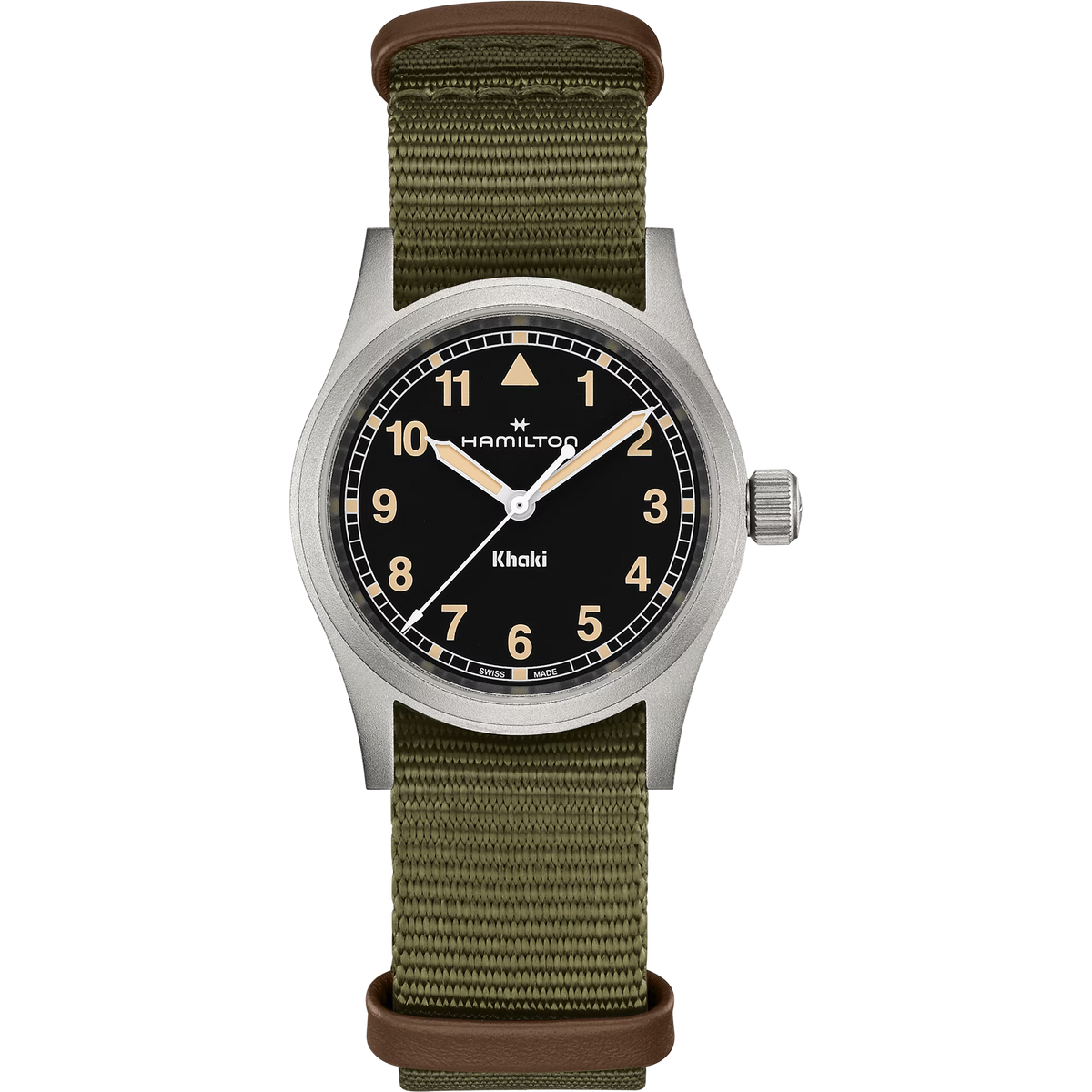 Hamilton H69301930 Khaki Field Quartz 33mm Black Dial Green