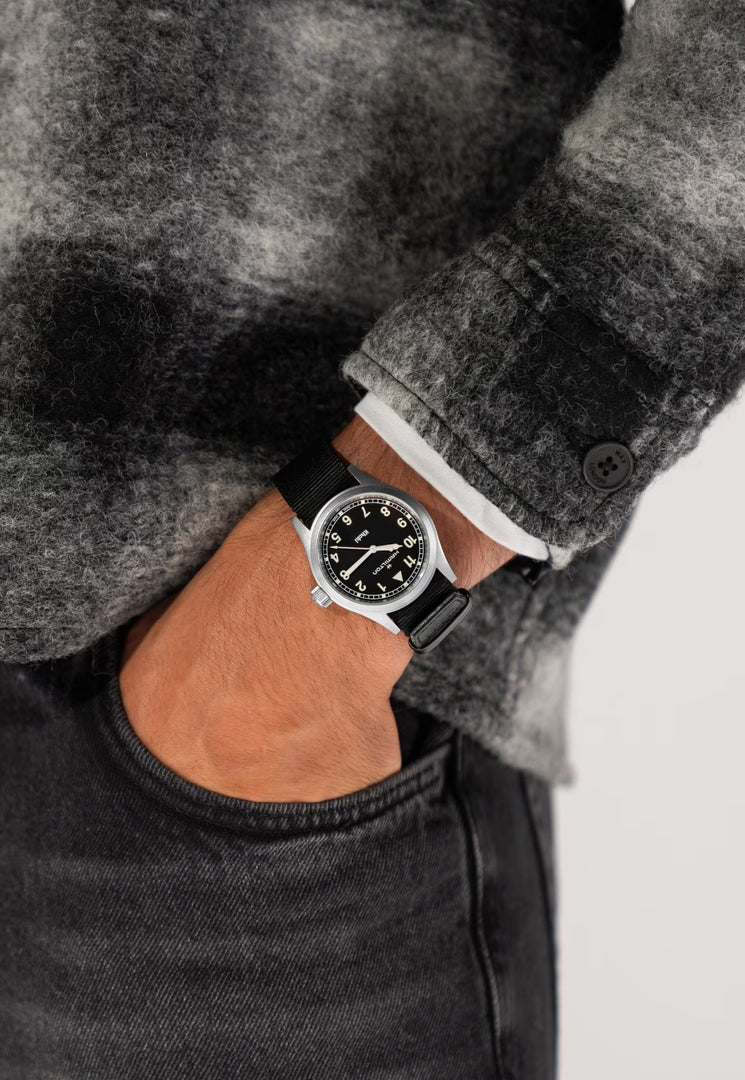 Hamilton H69401430 Khaki Field Quartz 38mm Black Dial Black Textile Strap Men & Women Watches