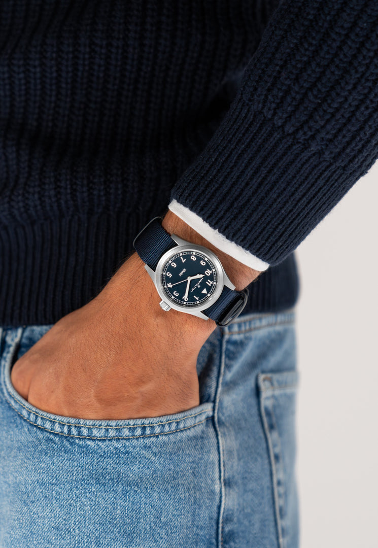 Hamilton H694-01940 Khaki Field Quartz 38mm Blue Dial Blue Textile Strap Men’s Watch