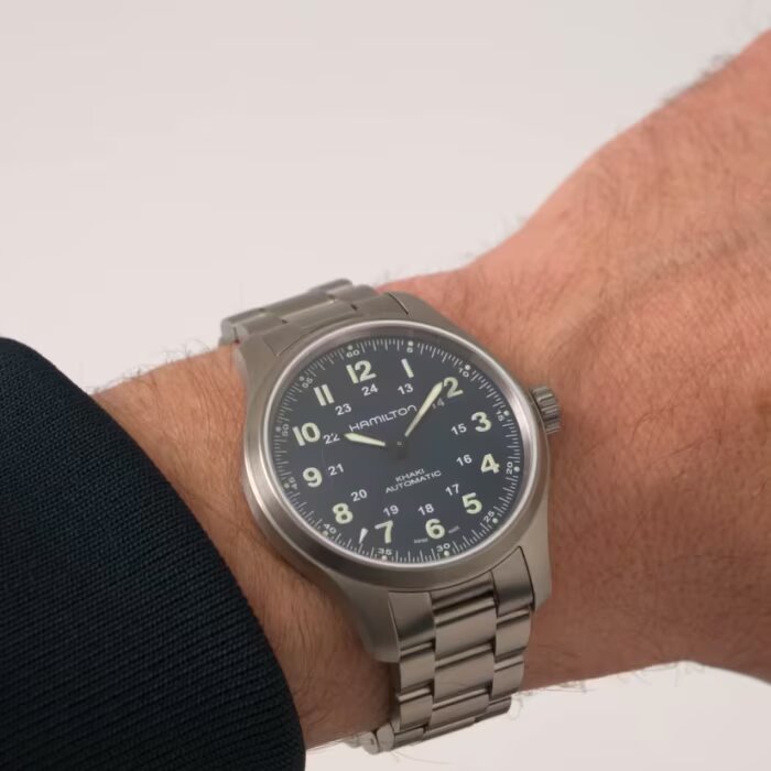 Hamilton H70545140 Khaki Field Titanium Automatic 42mm Blue Dial Titanium Men's Watch
