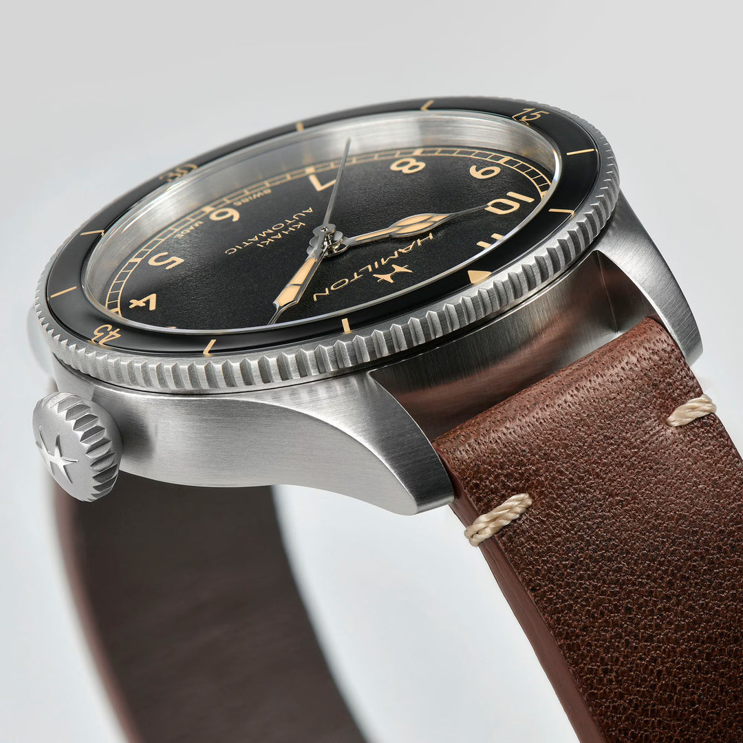 Hamilton H76205530 Khaki Aviation Pilot Pioneer 38 mm Leather Strap Men's Watch