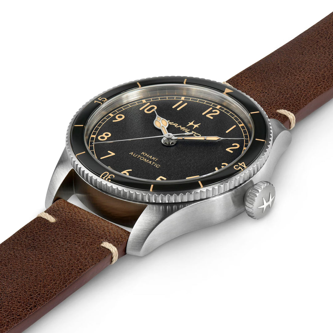 Hamilton H76205530 Khaki Aviation Pilot Pioneer 38 mm Leather Strap Men's Watch