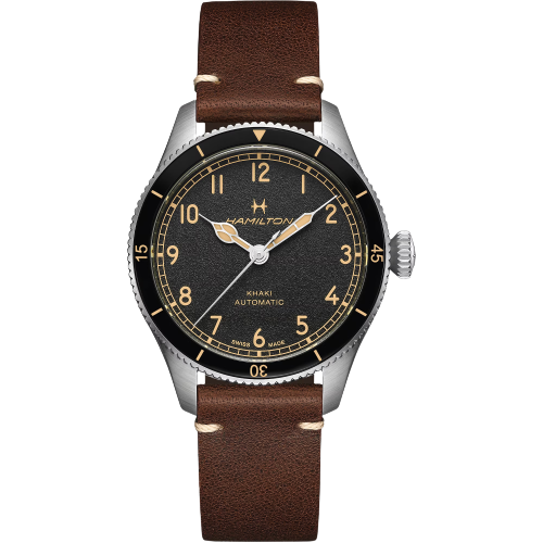 Hamilton H76205530 Khaki Aviation Pilot Pioneer 38 mm Leather Strap Men's Watch