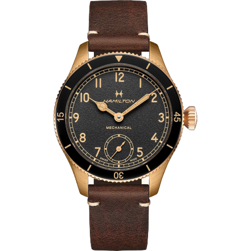 Hamilton H76709530 Khaki Aviation Pilot Pioneer Bronze Case Leather Strap Men's Watch