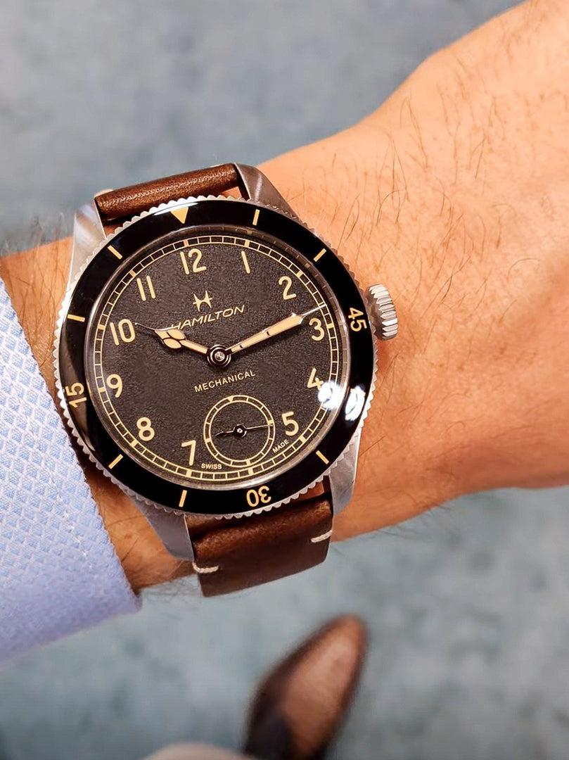 Hamilton H76719530 Khaki Aviation Pilot Pioneer Stainless Steel Case Leather Strap Men's Watch
