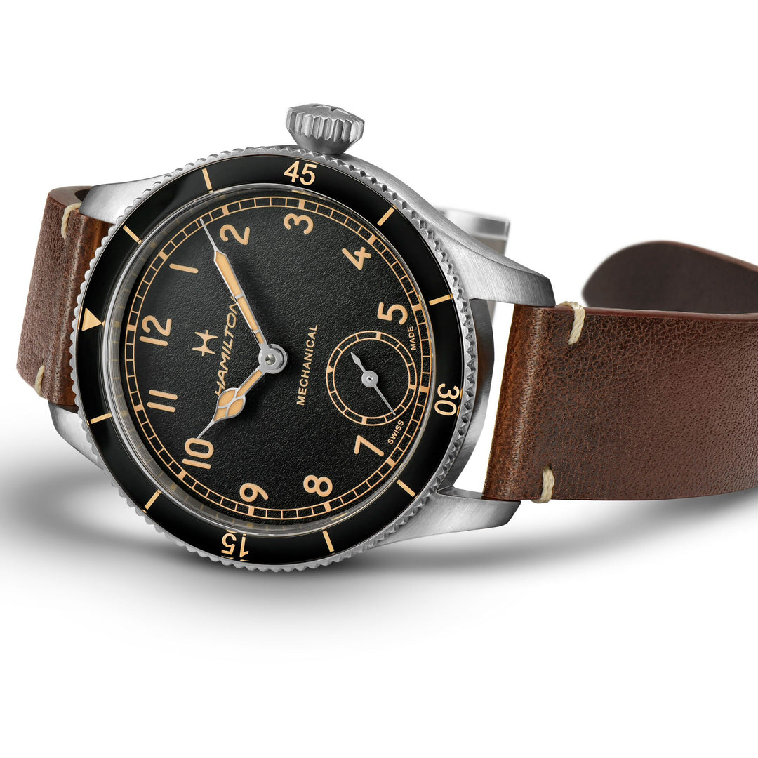 Hamilton H76719530 Khaki Aviation Pilot Pioneer Stainless Steel Case Leather Strap Men's Watch