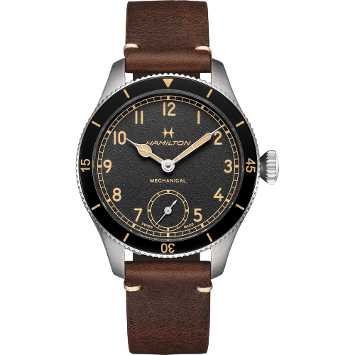 Hamilton H76719530 Khaki Aviation Pilot Pioneer Stainless Steel Case Leather Strap Men's Watch