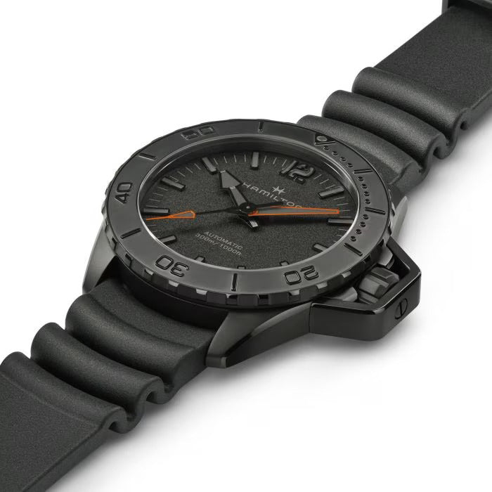 Hamilton H77845330 Khaki Navy Frogman Auto Monochrome Black Men's Watch