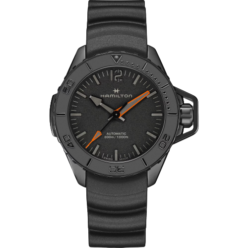 Hamilton H77845330 Khaki Navy Frogman Auto Monochrome Black Men's Watch