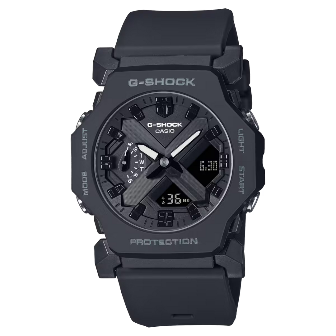 Casio GA-2300-1AER G Shock Core 42.1mm Black Hybrid Dial Black Resin Strap Men's Watch