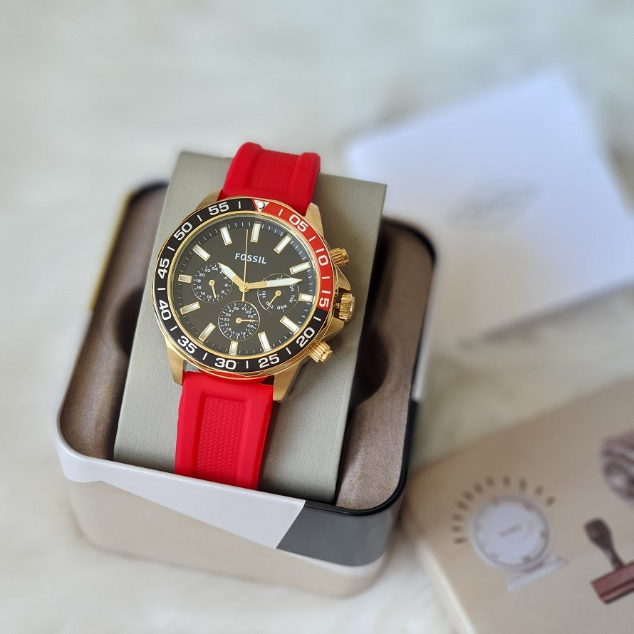 Fossil BQ2499 Bannon Multifunction Chronograph Red Silicone strap Men’s Watch