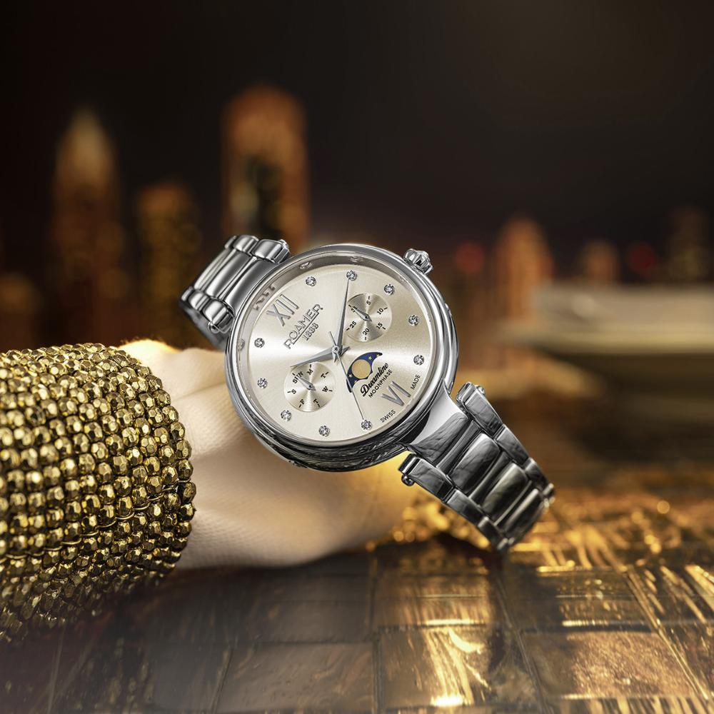 Roamer   858801 41 19 50  Dreamline Moonphase Champaign Dial Women's Watch