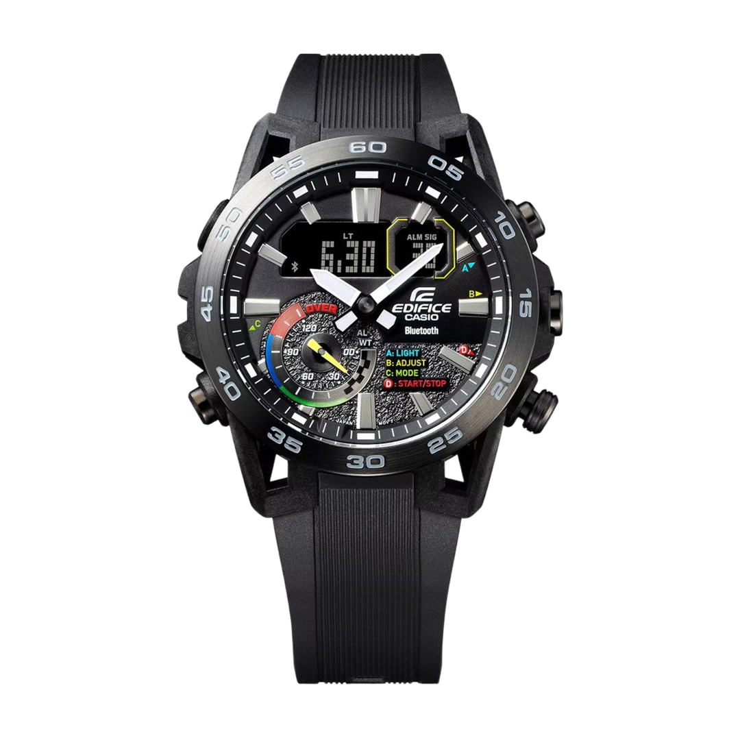 Casio ECB-40MP-1AEF Edifice Sospensione Chronograph Racing Black Resin Silicone band Men's Watch